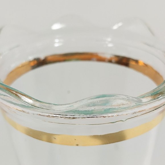 Vintage Bartlett Collins Blue Frosted Handpainted Clear Glass Vase #1336 - Picture 4 of 9